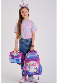 Resim Coral High Kids Renkli Batik Unicorn Dondurma Desenli 3 Lü Okul Çanta Seti Set0123480 Çok Renkli 