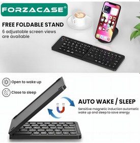 Resim Forzacase Şarjlı Katlanabilir Kablosuz Bluetooth Klavye Fc1030 