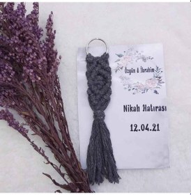 Resim Makrome Anahtarlık Nikah Şekeri(20 Adet) 
