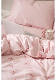 Resim %100 Pamuklu Fiyonk Desen Tek Kişilik Nevresim Seti - 91 