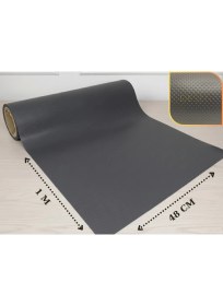 Resim Almital Mobilya Aksesuarlari Almital 48 cm x 1 Metre Koyu Gri Kabartma Nokta Desenli Çekmece İçi Kaydırmaz Halı, raf örtüsü 