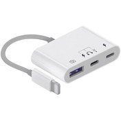 Resim Iphone-Otg Hub -Usb Type C To Kulaklık ve Usb Kamera Okuyucu Otg 