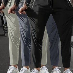 Resim Üç Renkli Buzlu Sliky Fiber Yüksek Esnek Pantolon - Koşu, Jogging, Günlük Outdoor ve Spor İçin 