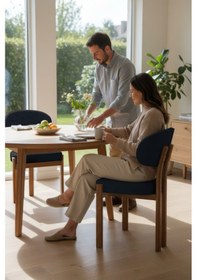 Resim Canisa Dore Serisi 2 Adet Antrasit Babyface Kumaş Metal Ahşap Kaplama Görünümlü Mutfak Sandalyesi Antrasit Sandalye Ayaklar Ahşap Kaplama 