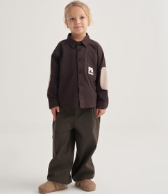 Resim Unisex Çocuk Gabardin Gömlek Kahve - 4-5 Yaş 