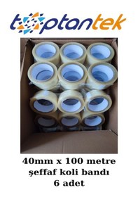 Resim Koli Bandı 45x100 Metre Şeffaf Hotmelt Koli Bandı 6 Adet 6 Rulo 