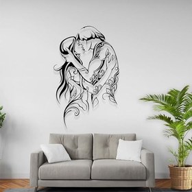 Resim Abronya Romantik Yatak Odası Tabloları Öpüşen Çift Temalı Metal Tablo 