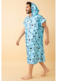 Resim Beach Vibes Yetişkin Sörf Panço Kapüşonlu Plaj Havlusu Sm Beden 