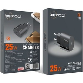 Resim Apricot Apc-u425/b 25w Pd Siyah Hızlı Ev Şarj Adaptörü 