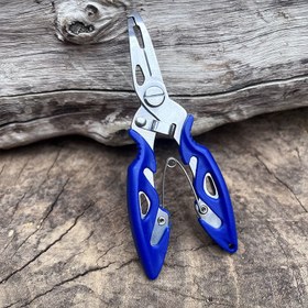 Resim 1x Ergonomik Paslanmaz Çelik Balıkçılık Pensesi Mavi Saplı - Kanca Çıkarma, İplik Kesme & Kurşun Sıkma için Çok Fonksiyonlu Araç, Dayanıklı Uzun Burun Tasarımı, Balıkçılar için İdeal 