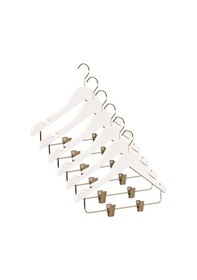 Resim Nyn Ahşap 3-7 Yaş Mandallı Çocuk Askısı Beyaz Renk 6 Adet Beyaz 