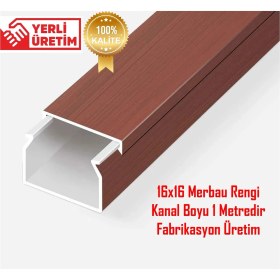 Resim YTE Extra Kendinden Yapışkanlı Merbau Kablo Kanalı 16X16 1 Metre 