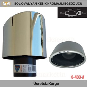 Resim Carmind Sağ Oval Yan Kesik Kromajlı Egzoz Ucu C-433a 