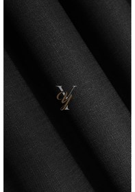 Resim Keten Fon Perde V-4036 Siyah Siyah 