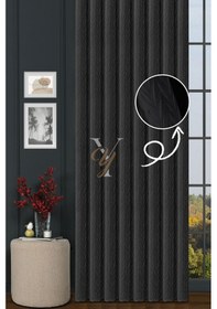 Resim İthal Kadife Fon Perde Plise 01 V-311 Gri Gri 