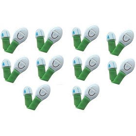 Resim Bebek Çocuk Güvenlik Dolap Çekmece Kilidi Güvenlik Seti-(Cırtlı Kilit Yeşil -10 Adet) Çok Renkli 