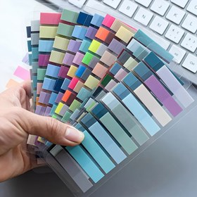 Resim 600/400/200 Adet Retro Tarzı PET Şeffaf Kendinden Yapışkanlı İndeks Sekmeleri - Morandi Renk Paletli Yeniden Kullanılabilir Sayfa İşaretleyiciler, Ofis & Okul Organizasyonu, Dosya Etiketleme, Not Alma İçin - Öğrenciler ve Profesyoneller için İdeal Hediye 