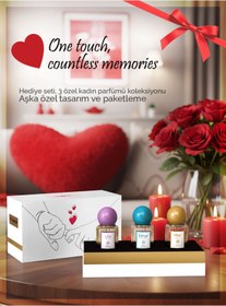 Resim PERLAS Aşka özel hediye - 3 x 30 Ml kadın parfümü,özel tasarım ve paketleme. 