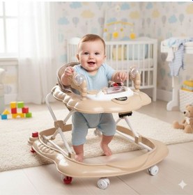 Resim Turhan Bebe Oyuncaklı Müzikli 3 Kademeli Örümcek Bebek Yürüteci Koltuklu 