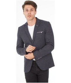 Resim Sposo 5103 Dar Kalıp Örme Kumaş Lacivert Erkek Blazer Ceket Lacivert 