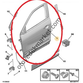 Resim Opel Mokka (2021-2024) Sağ Ön Kapı (Orijinal) 