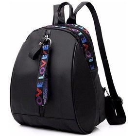 Resim Lebıhmurah Wbp1479 Sırt Çantası Kore Moda Mektupları Naylon Öğrenci Çantası Şerit Seyahat Küçük Sırt Çantası - Siyah Pembe 