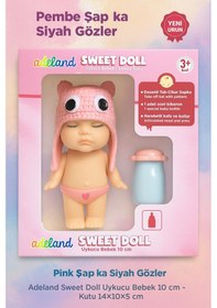 Resim Adeland Sweet Doll Uykucu Bebek 10 Cm Kutu 14 10 5 Cm Krem Şapka - Pembe Burun 