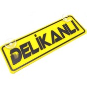 Resim Delikanlı Yazılı Sarı Dekor Plaka Vantuzlu Cam Süsü 