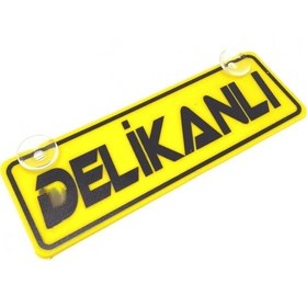 Resim Delikanlı Yazılı Sarı Dekor Plaka Vantuzlu Cam Süsü 