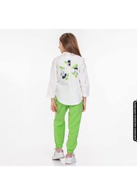 Resim Kız Papatya Gömlek 8-14 Yaş 34313 Kgml09021 Ekru - Yeşil Çok Renkli 