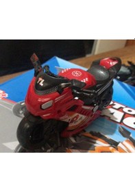 Resim Oyuncak Sürtmeli Polis Motorsikleti 15 Cm Kırmızı Model Motorsiklet 