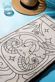 Resim Dijital Baskı Plaj Deniz Havlusu Koç Burcu Desenli Peştamal HVL0041 