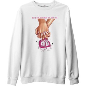 Resim Yeni Bebek Kız Ayakkabı Anneler Günü Beyaz Unisex Kalın Sweatshirt - Beyaz / M 