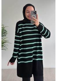 Resim Kahijab Lady Triko Tunik - Siyah/yeşil Siyah 