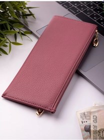 Resim Qnex Doğal Deri Kılıf Cüzdan, Portföy 191317736 Koyu Leylak 