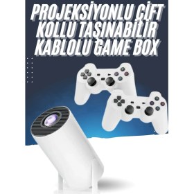 Resim Wizard 4K Wireless Çift Kollu Kumandalı Oyun Projeksiyonu Retro Video Oyunu 