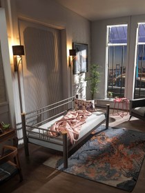 Resim Unimet Kappis Daybed Tek Kişilik Sedir Metal Karyola 90x200 Kahverengi (AHŞAP LATALI) 