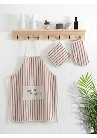 Resim Mutfak Önlüğü & Eldiven Seti Karna Doğal Dokulu, Isı Dayanıklı S 