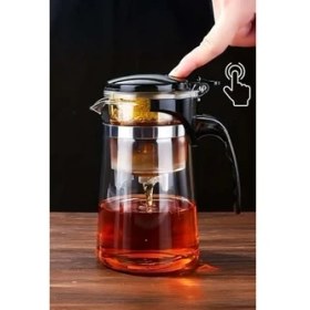 Resim Storemax Sihirli Borosilikat Cam Demlik 900 ml Dayanıklı & Tek Tuşla Demleme 