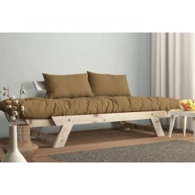 Resim Vivense Woodesk Adalar Masif Ahşap Kanepe, Natural-Camel Renk 