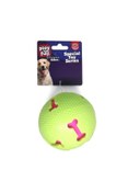 Resim Hype Store PF-4002-ll Öten Kemik Desenli astik Top Köpek Oyuncağı 7,5 Cm 