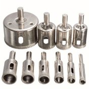 Resim 10 adet Elmas Kaplı HSS Matkap Seti Karo Mermer Cam Seramik Delik Testere Matkap Uçları, Güç Araçları 6mm-32mm (0.23-1.26in) 