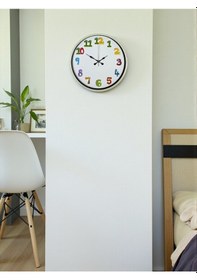 Resim Büro Ev Ofis Çocuk Odası Duvar Saati İçin 36cm Krem Mekanizma Diğer 