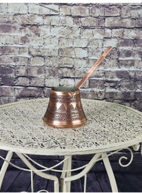 Resim Üzümlü Bakır Cezve 5 Fincanlık 