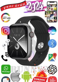 Resim Bunnys Oppo A55s Uyumlu Akıllı Saat Watch 9 Max+2024 45mm Kordon Hediyeli Amoled Ekran 