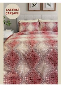 Resim Çift Kişilik Ranforce Nevresim Takımı Lastikli Çarşaflı Ottoman Krem 