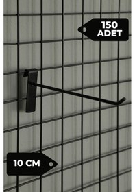 Resim 10 Cm 150 Adet Siyah Tel Pano Kancası Raf Askısı Siyah 
