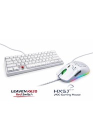 Resim Leaven K620 Desenli Red switch Mekanik Oyun Klavyesi Hxsj J900 Kablolu Oyuncu Mouse Seti 