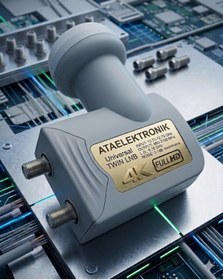 Resim ATAELEKTRONİK Universal 2 Çıkış Hd 3d 4k Lnb Elenbi Lenebe Gold Sarı Uç Konnektörlü Seri 