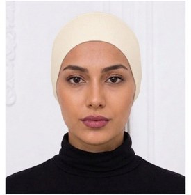 Resim Alivascarf Geçmeli Bone Önü Dikişsiz Kaymaz Lastikli Kadın Tesettür Pratik Geçme İç Bone Krem 
